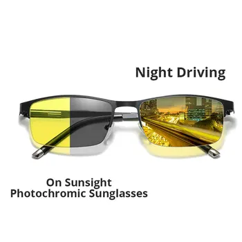 Nacht Fahren Photochrome Sonnenbrille Frauen Blau Licht Blocing Gelb Computer Gläser Chameleon Objektiv Männer Buisiness Halb Rahmen
