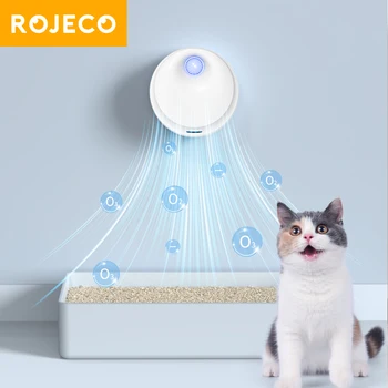 ROJECO 4000mAh Smart Katze Geruch Luftreiniger Für Katze Wurf Box Deodorant Automatische Pet WC Luftreiniger Hund Katzenstreu Deodorant