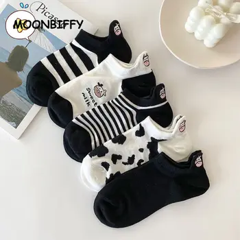 Schwarze Frauen Boot Socken Flach Mund Niedrigen Rohr Frühling und Sommer Socke Atmungsaktive süße Süße koreanische japanischen Version Socken Mujer