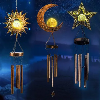 Solar-neuen-Mond wind chime Lampe Tieyi Liegewiese beleuchten, Lampe im freien Garten Dekoration Wasserdichte Terrasse Licht