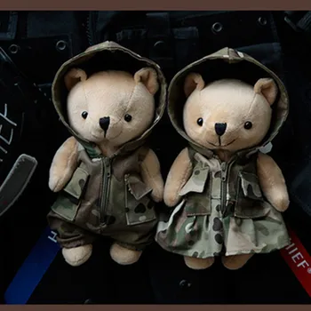 Taktische Puppe Bär Militär Outdoor Tasche Weste Hängen Jagd Zubehör Taktik Anhänger Abnehmbare Gewaschen Camouflage Zubehör