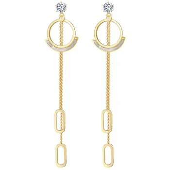 WILD & FREE-Trend Frauen Edelstahl Ohrring Neue Mode Exquisite Geometrische Ohrringe Lange Damen Einfachheit Bijoux