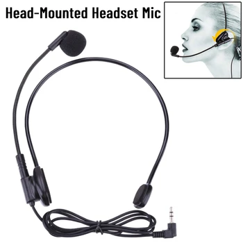 Kopf-Montiert Mikrofon Kabel-Headset Mikrofon Flexible 3,5 mm Wired Boom Amplifie Mic für Tour Guide Vortrag Speech